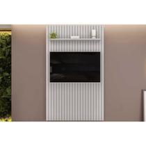 Painel Quarto p/ TV até 55 Pol Pratic Ripado c/ 1 Prateleira 143x240cm Bali - DJ Móveis