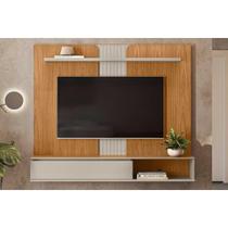 Painel Quarto p/ TV até 65 Pol Friburgo c/ 1 Porta e 1 Prateleira 160x136cm Nature/Off White - Linea Brasil Painel Quarto p/ TV até 65 Pol Friburgo c/ 1 Porta e 1 Prateleira 160x136cm Nature/Off White - Linea Brasil