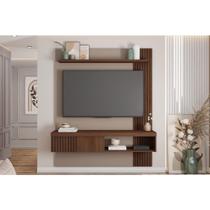 Painel Quarto p/ TV até 65 Pol Jade Ripada 150x183cm Fendi/Havana - Caemmun Painel Quarto p/ TV até 65 Pol Jade Ripada 150x183cm Fendi/Havana - Caemmun