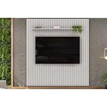 Painel Quarto p/ TV até 65 Pol Pratic Ripado c/ 1 Prateleira 223x240cm Bali - DJ Móveis Painel Quarto p/ TV até 65 Pol Pratic Ripado c/ 1 Prateleira 223x240cm Bali - DJ Móveis