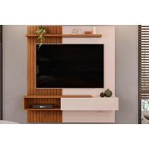 Painel Quarto p/ TV até 65 Pol Tito Ripado c/ 1 Porta 150x164cm Off White/Freijó - DJ Móveis Painel Quarto p/ TV até 65 Pol Tito Ripado c/ 1 Porta 150x164cm Off White/Freijó - DJ Móveis