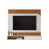 Painel Quarto p/ TV até 65 Pol Tom 150x139cm Freijo/Off White - DJ Móveis Painel Quarto p/ TV até 65 Pol Tom 150x139cm Freijo/Off White - DJ Móveis