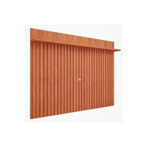 Painel Quarto p/TV até 70 Pol Trend 100% MDF Ripado c/ Prateleira 180x135cm Cinamomo - Permóbili Painel Quarto p/TV até 70 Pol Trend 100% MDF Ripado c/ Prateleira 180x135cm Cinamomo - Permóbili