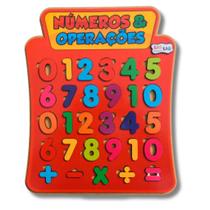 Painel Quebra Cabeça de Madeira - Números e Operações