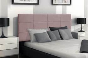 Painel Raissa 100 cm Veludo Rosa