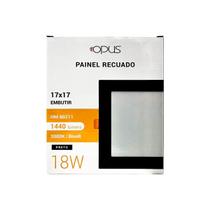 Painel recuado de embutir led 3000k/4000k 18w preto em alumínio bivolt hm80211hm80228