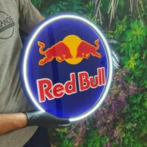 Painel Red Bull Acrílico Neon 45cm C/controle - by hands decor
