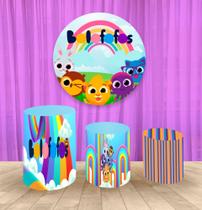 Painel Redondo 1,50m E Trio Capa De Cilindro Bolofofos 1