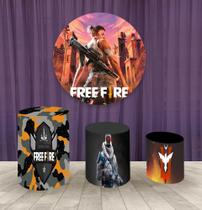 Painel Redondo 1,50m E Trio Capa De Cilindro Free Fire Mod.9 Painel Redondo 1,50m E Trio Capa De Cilindro Free Fire Mod.9