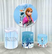 Painel Redondo 1,50m E Trio Capa De Cilindro Frozen 1 Painel Redondo 1,50m E Trio Capa De Cilindro Frozen 1