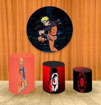 Painel Redondo 1,50m E Trio Capa De Cilindro Naruto Painel Redondo 1,50m E Trio Capa De Cilindro Naruto