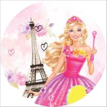 Painel Redondo 3D Sublimado Barbie Paris Frd-3060