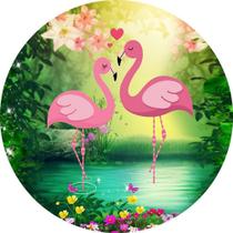 Painel Redondo 3D Sublimado Flamingo Frd-145