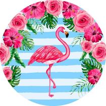 Painel Redondo 3D Sublimado Flamingo Frd-4364