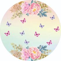 Painel Redondo 3D Sublimado Floral Frd-2882