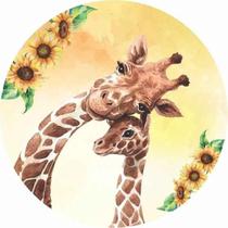 Painel Redondo 3D Sublimado Girafa Frd-1179