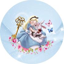 Painel Redondo Alice 3d Tecido Sublimado C/ Elástico