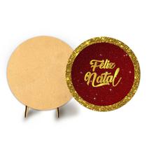 Painel Redondo C Elastico 50cm Natal e Suporte MDF