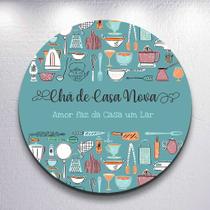 Painel Redondo Capas Festa Sublimada Chá de Casa Nova 150x150 Mudança de Lar Decoração Tamanho 50x50