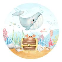 Painel Redondo Capas Tema Fundo Do Mar Aquarela Pastéis Painel Redondo Capas Tema Fundo Do Mar Aquarela Pastéis