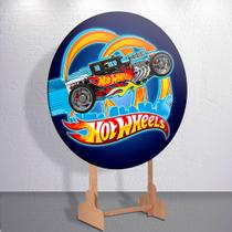 Painel Redondo Carrinho de Corrida Capa Sublimada de Festa Tamanho Grande ou Mini Decoração Menino