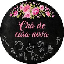 Painel Redondo Chá De Casa Nova Tecido Sublimado C/ Elástico