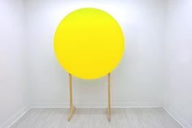Painel Redondo Decoração Cor Lisa Em Tecido, 1,5x1,5 Amarelo