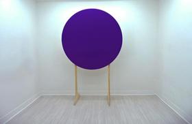 Painel Redondo Decoração Cor Lisa Em Tecido, 1,5x1,5 Roxo