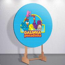 Painel Redondo Desenho Baby Pintadinha Capa Sublimada de Festa Tamanho Grande ou Mini Decoração