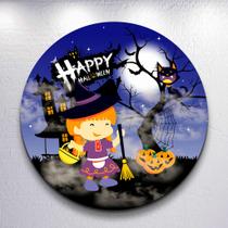 Painel Redondo Dia Das Bruxas Capa Sublimada de Festa Tamanho Grande ou Mini Decoração Haloween