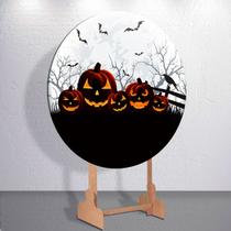 Painel Redondo Dia Das Bruxas Capa Sublimada de Festa Tamanho Grande ou Mini Decoração Haloween