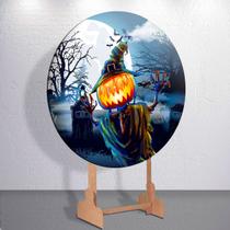 Painel Redondo Dia Das Bruxas Capa Sublimada de Festa Tamanho Grande ou Mini Decoração Haloween