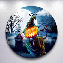 Painel Redondo Dia Das Bruxas Capa Sublimada de Festa Tamanho Grande ou Mini Decoração Haloween