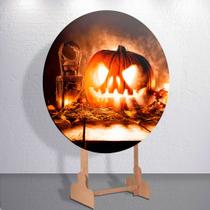 Painel Redondo Dia Das Bruxas Capa Sublimada de Festa Tamanho Grande ou Mini Decoração Haloween