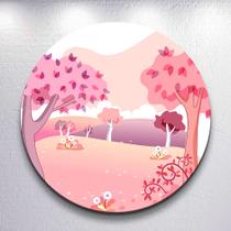 Painel Redondo Dia Feliz Na Floresta Capa Sublimada de Festa Tamanho Grande ou Mini Decoração