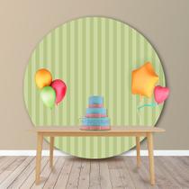 Painel Redondo em Jacquard Erva Doce Listrado Painel Redondo em Jacquard Erva Doce Listrado