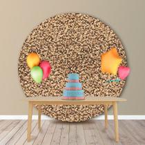 Painel Redondo em Jacquard Estampado Muro Inglês Folhas Secas Painel Redondo em Jacquard Estampado Muro Inglês Folhas Secas