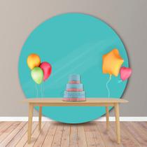 Painel Redondo em Tecido Oxford Azul Tiffany Liso