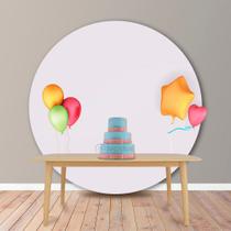 Painel Redondo em Tecido Oxford Branco Liso Painel Redondo em Tecido Oxford Branco Liso