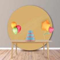 Painel Redondo em Tecido Oxford Dourado Liso Painel Redondo em Tecido Oxford Dourado Liso