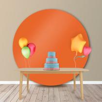 Painel Redondo em Tecido Oxford Laranja Liso