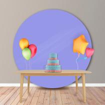 Painel Redondo em Tecido Oxford Lilás Liso Painel Redondo em Tecido Oxford Lilás Liso