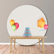 Painel Redondo em Tecido Oxford Pérola Liso