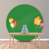 Painel Redondo em Tecido Oxford Verde Bandeira Liso Painel Redondo em Tecido Oxford Verde Bandeira Liso