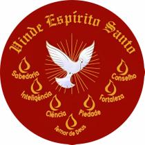 Painel Redondo Em Tecido Sublimado Espirito Santo 7 Dons 150x150cm