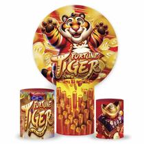Painel Redondo Fortune Tiger, Painel de Festa Tigrinho, Painel de Festa Redondo, Sublimado