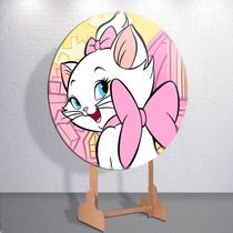 Painel Redondo Gatinha Rosa Mari Capa Sublimada de Festa Tamanho Grande ou Mini Decoração Menina Painel Redondo Gatinha Rosa Mari Capa Sublimada de Festa Tamanho Grande ou Mini Decoração Menina