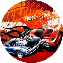 Painel Redondo Hot Wheels 3d Tecido Sublimado C/ Elástico