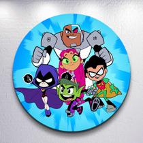 Painel Redondo Infantil Jovens Super Heróis Titan Robin Ciborg Estelar Capas Sublimadas Festa Decora