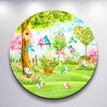 Painel Redondo Jardim Encantado Capa Sublimada de Festa Tamanho Grande ou Mini Decoração Menina Painel Redondo Jardim Encantado Capa Sublimada de Festa Tamanho Grande ou Mini Decoração Menina